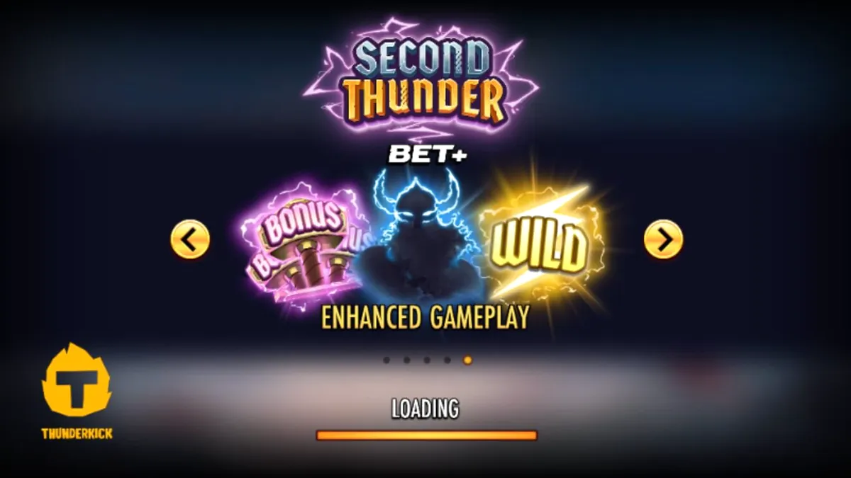 Tampilan visual slot Second Thunder dengan latar belakang distopia musim dingin yang mencekam.